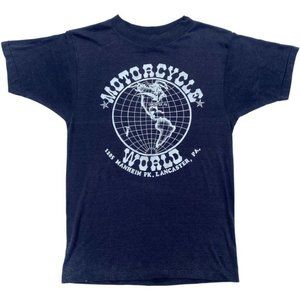 Vintage 70’s 2-sided Motorcycle World Biker Tee Harley Bad Ass